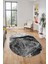 Modern Mermer Desen Kaymaz Yıkanabilir Oval Yolluk Mutfak Koridor Salon Halısı, O-Mermer-25-Gri, 1