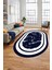 Baskılı Kaymaz Yıkanabilir Şık Mermer Desenli Oval Mutfak Yolluk Salon Halısı, O-Mermer-06-Lacivert, 4