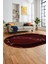 Baskılı Kaymaz Yıkanabilir Mermer Desen Modern Oval Mutfak Yolluk Salon Halısı, O-Mermer-08-Bordo, 5