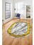 Baskılı Kaymaz Yıkanabilir Çerçeve Mermer Desen Oval Mutfak Yolluk Salon Halısı, O-Mermer-03-Gold, 1