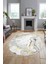 Modern Mermer Desen Kaymaz Yıkanabilir Oval Yolluk Mutfak Koridor Salon Halısı, O-Mermer-26-Gold, 5