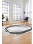 Baskılı Kaymaz Yıkanabilir Mermer Desen Modern Oval Mutfak Yolluk Salon Halısı, O-Mermer-08-Gri, 1