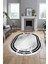 Baskılı Kaymaz Yıkanabilir Mermer Desen Modern Oval Mutfak Yolluk Salon Halısı, O-Mermer-08-Gri, 2