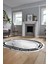 Baskılı Kaymaz Yıkanabilir Mermer Desen Modern Oval Mutfak Yolluk Salon Halısı, O-Mermer-08-Gri, 3