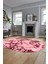 Modern Tasarım Mermer Dijital Kaymaz Yıkanabilir Oval Koridor Salon Halısı, O-Mermer-30-Pembe, 5