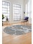 Baskılı Kaymaz Yıkanabilir Mermer Desen Oval Mutfak Yolluk Salon Halısı, O-Mermer-01-Gri, 2