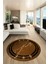 Baskılı Kaymaz Yıkanabilir Mermer Desen Modern Yuvarlak Mutfak Salon Halısı, Y-Mermer-08-Kahve, 1