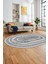 Zarif Mermer Desenli Dijital Kaymaz Yıkanabilir Oval Yolluk Koridor Salon Halısı, O-Mermer-16-Gri, 3