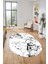 Modern Mermer Desen Kaymaz Yıkanabilir Oval Yolluk Mutfak Koridor Salon Halısı, O-Mermer-27-Beyaz, 1