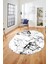 Modern Mermer Desen Kaymaz Yıkanabilir Oval Yolluk Mutfak Koridor Salon Halısı, O-Mermer-27-Beyaz, 3