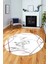 Modern Mermer Desenli Dijital Kaymaz Yıkanabilir Yuvarlak Salon Halısı, Y-Mermer-15-Bordo, 2