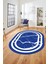 Sade Mermer Desen Kaymaz Yıkanabilir Oval Yolluk Koridor Salon Halısı, O-Mermer-22-Mavi, 4