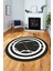Sade Mermer Desen Kaymaz Yıkanabilir Yuvarlak Mutfak Salon Halısı, Y-Mermer-22-Antrasit, 1