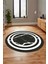 Sade Mermer Desen Kaymaz Yıkanabilir Yuvarlak Mutfak Salon Halısı, Y-Mermer-22-Antrasit, 2