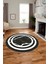 Sade Mermer Desen Kaymaz Yıkanabilir Yuvarlak Mutfak Salon Halısı, Y-Mermer-22-Antrasit, 4