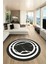 Sade Mermer Desen Kaymaz Yıkanabilir Yuvarlak Mutfak Salon Halısı, Y-Mermer-22-Antrasit, 5