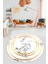 Baskılı Kaymaz Yıkanabilir Modern Mermer Desenli Yuvarlak Mutfak Salon Halısı, Y-Mermer-05-Gold, 3