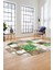 Şık Tasarım Mermer Desenli Dijital Kaymaz Yıkanabilir Oval Koridor Salon Halısı, O-Mermer-28-Yeşil, 4