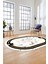 Baskılı Kaymaz Yıkanabilir Zarif Mermer Desenli Oval Mutfak Yolluk Salon Halısı, O-Mermer-07-Beyaz, 1