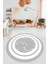 Baskılı Kaymaz Yıkanabilir Şık Mermer Desenli Yuvarlak Mutfak Salon Halısı, Y-Mermer-06-Gri, 3