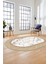 Çerçeveli Mermer Desen Kaymaz Yıkanabilir Oval Yolluk Koridor Salon Halısı, O-Mermer-23-Krem, 5