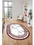 Mermer Desen Kaymaz Yıkanabilir Oval Yolluk Mutfak Koridor Salon Halısı, O-Mermer-21-Bordo, 2