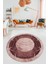 Şık Mermer Desenli Dijital Kaymaz Yıkanabilir Yuvarlak Salon Halısı, Y-Mermer-13-Bordo, 1
