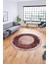 Şık Mermer Desenli Dijital Kaymaz Yıkanabilir Yuvarlak Salon Halısı, Y-Mermer-13-Bordo, 2