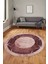 Şık Mermer Desenli Dijital Kaymaz Yıkanabilir Yuvarlak Salon Halısı, Y-Mermer-13-Bordo, 5