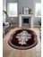 Baskılı Kaymaz Yıkanabilir Klasik Mermer Desen Oval Mutfak Yolluk Salon Halısı, O-Mermer-09-Bordo, 1