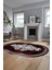 Baskılı Kaymaz Yıkanabilir Klasik Mermer Desen Oval Mutfak Yolluk Salon Halısı, O-Mermer-09-Bordo, 2