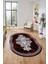Baskılı Kaymaz Yıkanabilir Klasik Mermer Desen Oval Mutfak Yolluk Salon Halısı, O-Mermer-09-Bordo, 5