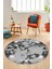 Modern Tasarım Mermer Desen Dijital Kaymaz Yıkanabilir Yuvarlak Salon Halısı, Y-Mermer-30-Gri, 4
