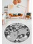 Modern Tasarım Mermer Desen Dijital Kaymaz Yıkanabilir Yuvarlak Salon Halısı, Y-Mermer-30-Gri, 5