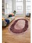 Şık Mermer Desenli Dijital Kaymaz Yıkanabilir Oval Yolluk Koridor Salon Halısı, O-Mermer-13-Bordo, 2