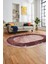 Şık Mermer Desenli Dijital Kaymaz Yıkanabilir Oval Yolluk Koridor Salon Halısı, O-Mermer-13-Bordo, 3