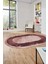 Şık Mermer Desenli Dijital Kaymaz Yıkanabilir Oval Yolluk Koridor Salon Halısı, O-Mermer-13-Bordo, 5