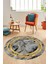 Baskılı Kaymaz Yıkanabilir Çerçeveli Mermer Desenli Yuvarlak Mutfak Salon Halısı, Y-Mermer-04-Gold, 3