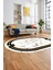 Baskılı Kaymaz Yıkanabilir Zarif Mermer Desenli Oval Mutfak Yolluk Salon Halısı, O-Mermer-07-Beyaz, 5