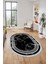 Mermer Desen Kaymaz Yıkanabilir Oval Yolluk Mutfak Koridor Salon Halısı, O-Mermer-21-Siyah, 2