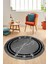Baskılı Kaymaz Yıkanabilir Mermer Desen Modern Yuvarlak Mutfak Salon Halısı, Y-Mermer-08-Antrasit, 2
