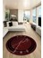 Baskılı Kaymaz Yıkanabilir Mermer Desen Modern Yuvarlak Mutfak Salon Halısı, Y-Mermer-08-Bordo, 1