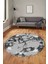 Modern Tasarım Mermer Desen Dijital Kaymaz Yıkanabilir Yuvarlak Salon Halısı, Y-Mermer-30-Gri, 1