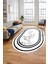 Baskılı Kaymaz Yıkanabilir Modern Mermer Desen Oval Mutfak Yolluk Salon Halısı, O-Mermer-05-Siyah, 4