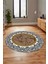Dijital Kaymaz Yıkanabilir Mermer Desen Yuvarlak Mutfak Salon Halısı, Y-Mermer-10-Kahve, 5