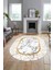 Mermer Desenli Dijital Kaymaz Yıkanabilir Oval Mutfak Koridor Salon Halısı, O-Mermer-11-Gold, 1