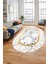 Mermer Desenli Dijital Kaymaz Yıkanabilir Oval Mutfak Koridor Salon Halısı, O-Mermer-11-Gold, 3