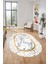 Mermer Desenli Dijital Kaymaz Yıkanabilir Oval Mutfak Koridor Salon Halısı, O-Mermer-11-Gold, 5