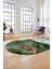Modern Mermer Desen Kaymaz Yıkanabilir Oval Yolluk Mutfak Koridor Salon Halısı, O-Mermer-25-Yeşil, 4
