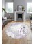 Modern Mermer Desen Kaymaz Yıkanabilir Oval Yolluk Mutfak Koridor Salon Halısı, O-Mermer-26-Mor, 5